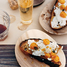 Ricotta with Roasted Cherry Tomatoes on Crostini