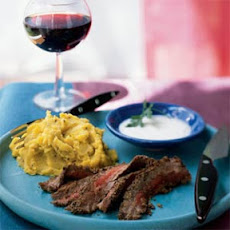 Marinated Flank Steak with Horseradish Raita