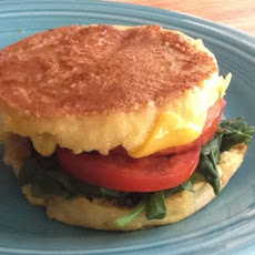 Inside Out Egg Sandwich (with Spinach, Tomato, Cheddar, and Canadian Bacon)
