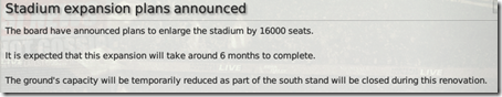 In 6 months I will get the +40% of stadium capacity