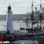 Lighthouse and an old-style ship at Darling Harbour