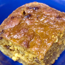 Pinto Raisin Bread Pudding with Apples and Cheese