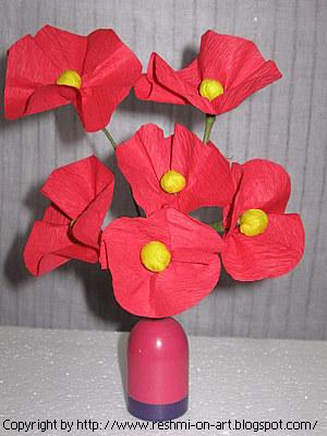 Crape Paper-Red Orchids