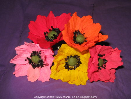paper flowers making. Duplex paper flowers