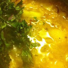 Chickpea Stew with acorn squash, kale and toasted pecans