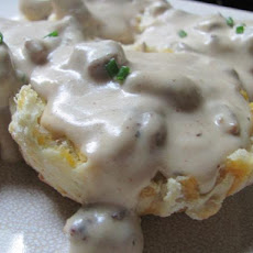 Sausage and Cheddar Sour Cream Gravy