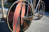 Custom painted rear Zipp disc wheel.