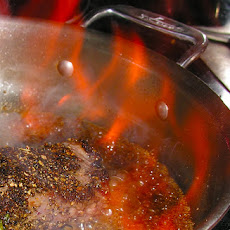 Brandy Maple Pepper Steak Flambe