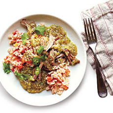 Roasted Chili Verde with Pork and Rice