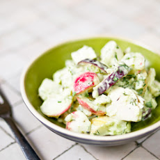 Chicken and Radish Salad with Creamy Avocado Dressing