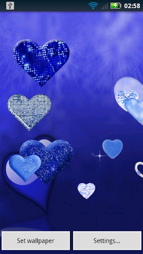 Blue Sparkle Hearts