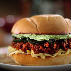 Sloppy Jose with Chorizo, Charred Poblanos and Avocado Crema