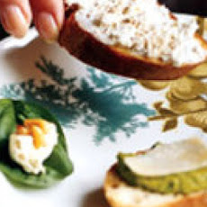 Goat Cheese-Stuffed Basil Leaves
