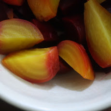 Roasted Beet Salad with Frizzled Leeks and Bacon
