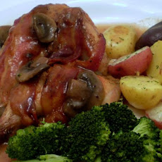 Cornish Game Hens With Bacon and Cranberry Sauce