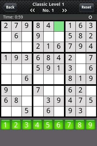 sudoku-classics for android screenshot