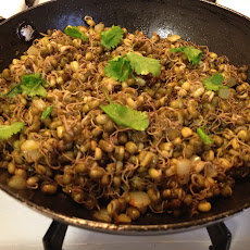 Mung bean Sprouts sauteed with Onion and tomatoes