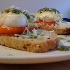 Pesto Poached Egg Stacks