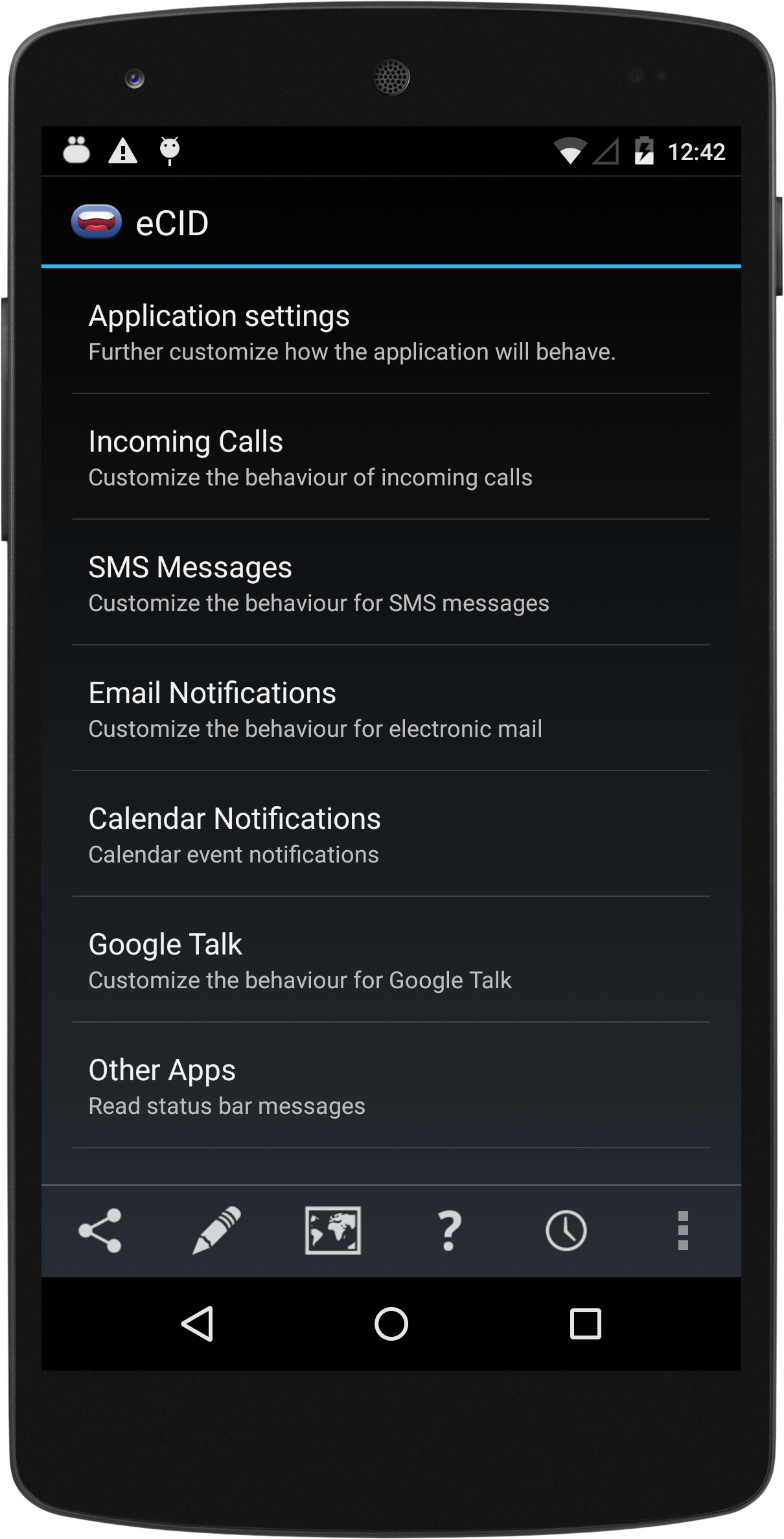 Android application Enhanced SMS &amp; Caller ID+ screenshort