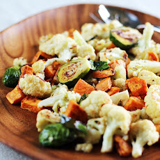 Roasted Winter Vegetables with Miso-Lime Dressing