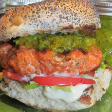 Asian Salmon Burgers With Wasabi Mayo & Asian Relish