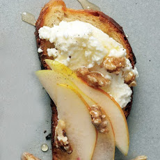 Pear, Walnut, and Ricotta Crostini