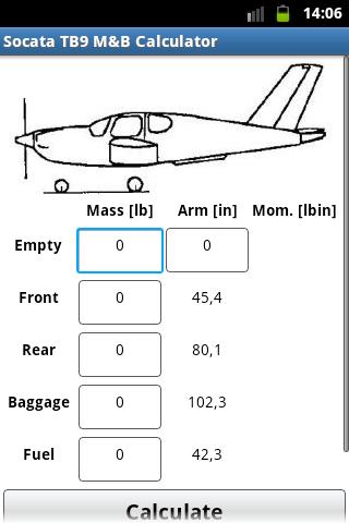 Socata TB-9 Mass Balance