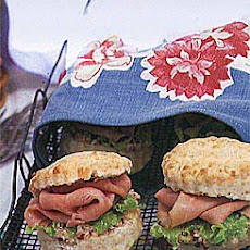 Cheddar Scones with Ham and Honey-Mustard Butter