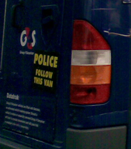 Police Follow This Van sign