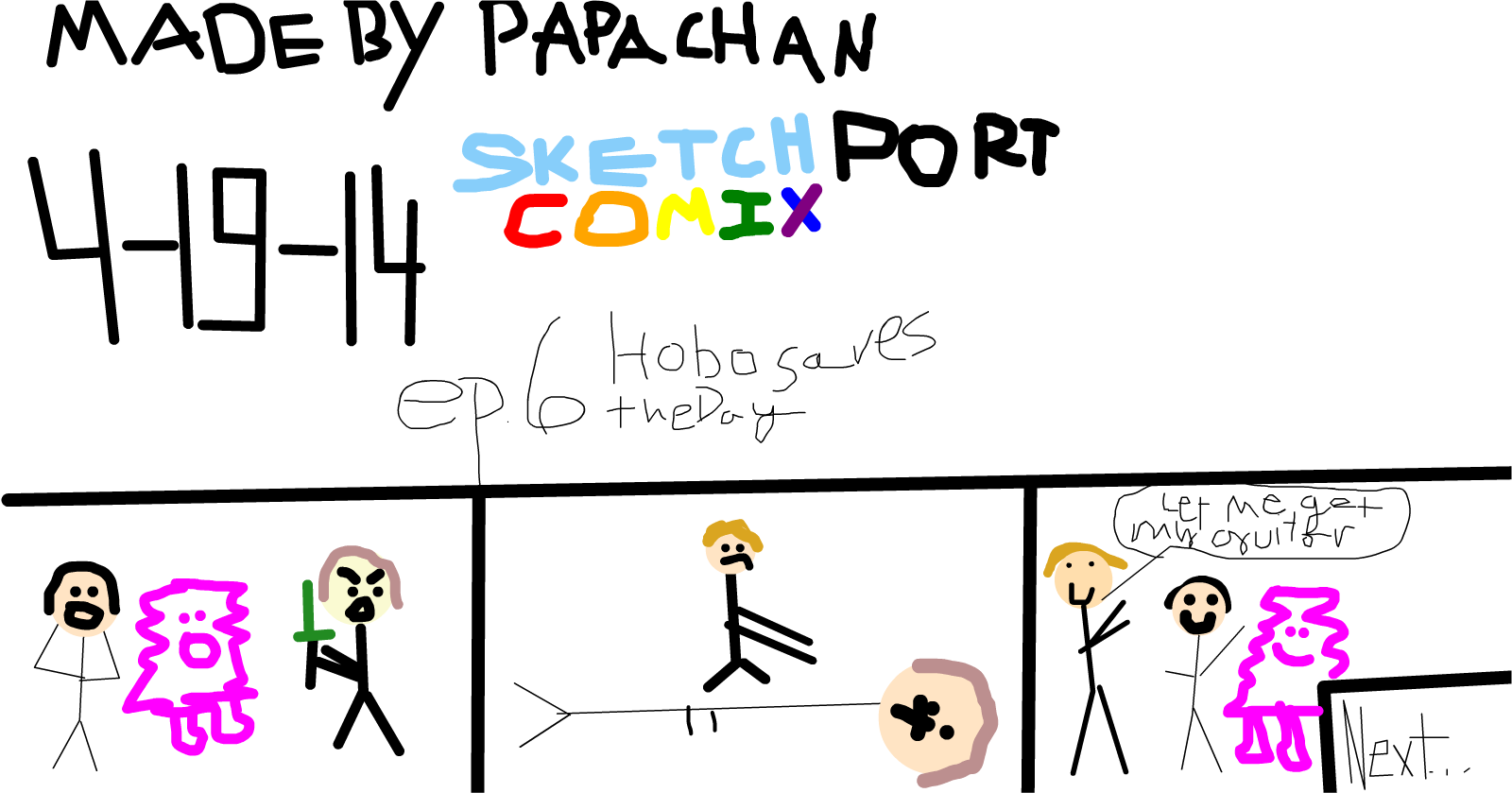 Sketchport Comix: Episode 6 Hobo saves the day!