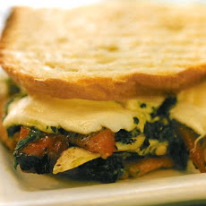 Chicken Breast with Roasted Peppers and Mozzarella Panini
