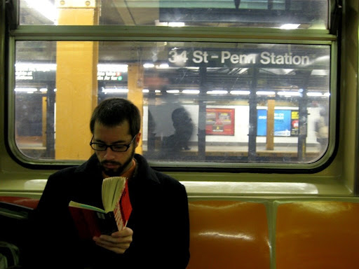 Shaun Randol - reading on the 3 train Shaun Randol - reading on the 3 train