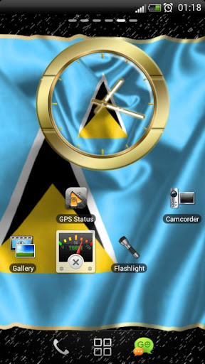 Saint Lucia flag clocks