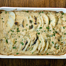Scalloped Potatoes And Eggplant Bacon