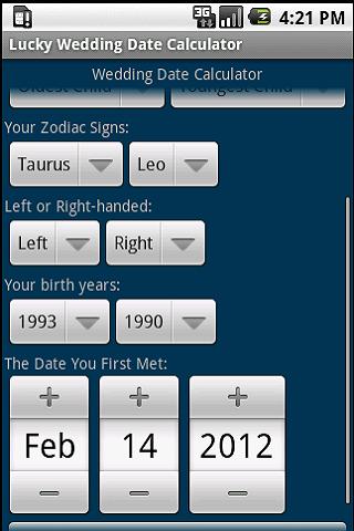 Lucky Wedding Date Calc - LITE