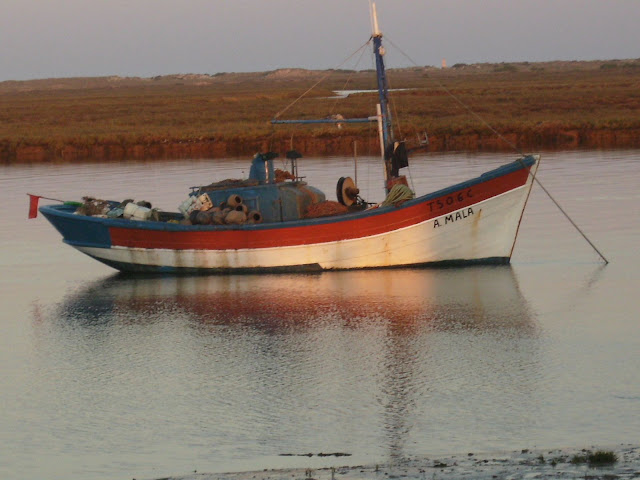 Fishing boat at anchor on the Ria Formosa