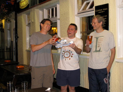 Beer going in.
