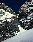 Craig Kelly in a coulior that only he could access via his splitboard