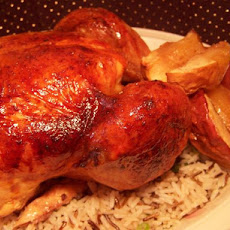 Apple-Glazed Roast Chicken and Rice