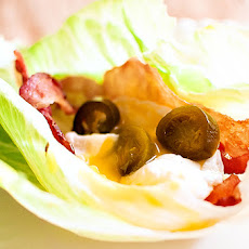 Bacon, Poached Egg, & Jalapeno Lettuce Wraps
