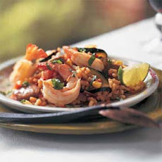 Spicy Paella with Chile, Lime, and Cilantro