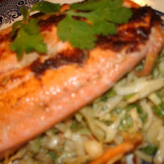 Thai Salmon on Asian Slaw