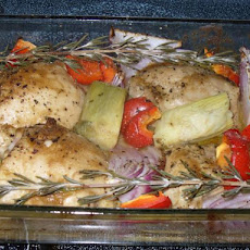 Mustard Chicken With Roasted Vegetables