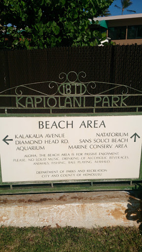 Kapiolani Park Beach Area
