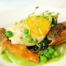 Crispy Soft-Shell Crabs with Pistou and Soft Fried Eggs