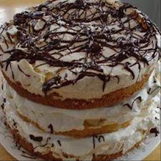 Almond   Cake With  Meringue and Whipped Cream Filling