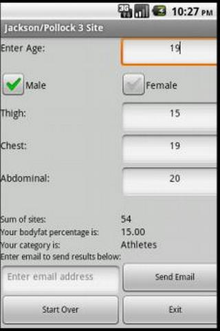 FTT 3 Site Body Fat Calculator