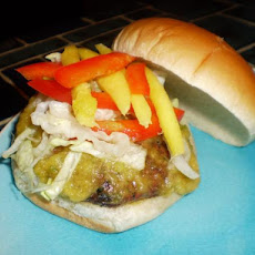 Caribbean Grilled Burger With Pineapple Sauce