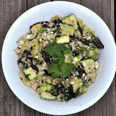 Quinoa Salad with Grilled Zucchini, Feta, and Poblanos