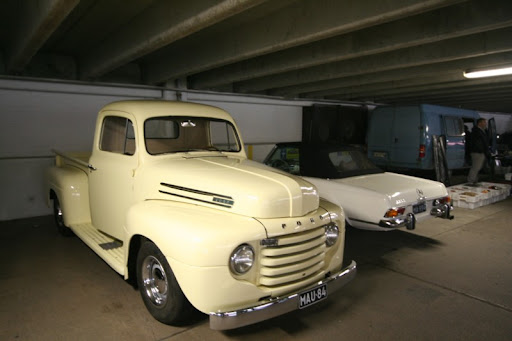 Juses Ford Pickup and yris' Pagoda Mercedes